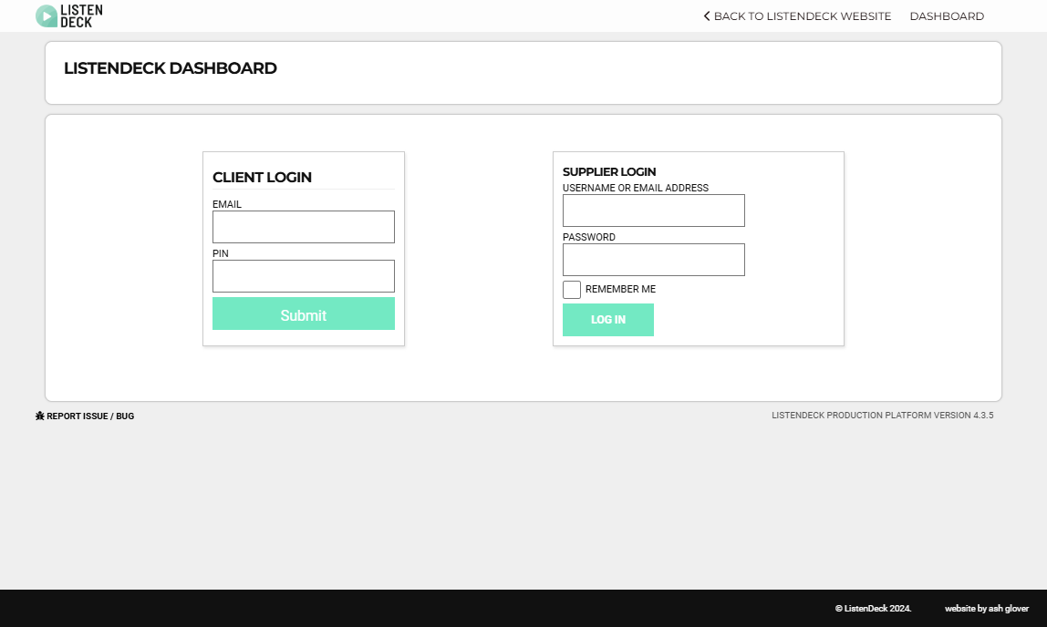 The ListenDesk Dashboard