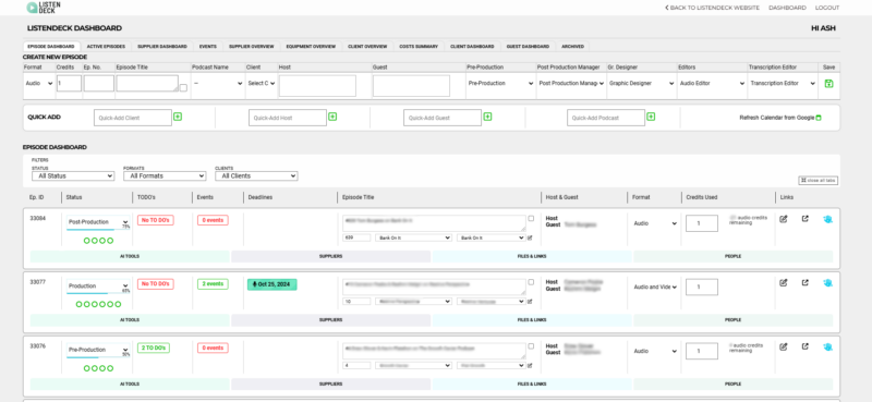 The ListenDesk Dashboard | Main overview